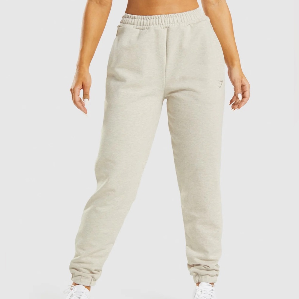 Gym Shark | REST DAY SWEATS JOGGERS | S | Beige Marl